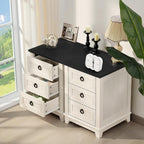 Rustic Farmhouse Bedside Table 3 Drawers Wooden Side