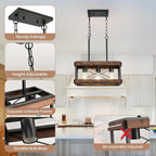 Rustic Farmhouse Wood Kitchen Island Lighting 3 Lights