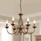 Rustic Pendant Chandelier French Country Vintage 6 Lights