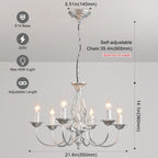 Rustic Pendant Chandelier French Country Vintage 6 Lights