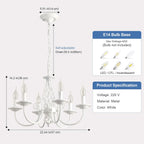 Rustic Pendant Chandelier French Country Vintage 6 Lights