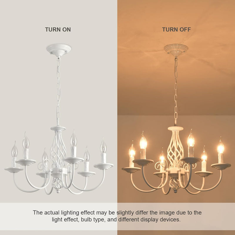 Rustic Pendant Chandelier French Country Vintage 6 Lights