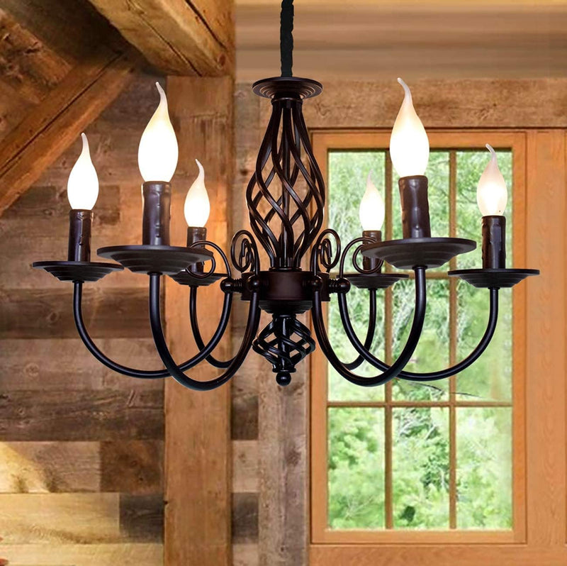 Rustic Pendant Chandelier French Country Vintage 6 Lights