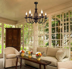 Rustic Pendant Chandelier French Country Vintage 6 Lights