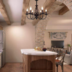 Rustic Pendant Chandelier French Country Vintage 6 Lights