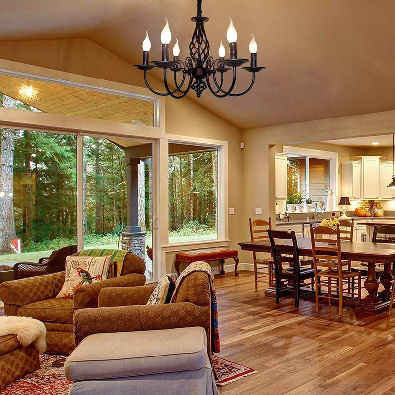 Rustic Pendant Chandelier French Country Vintage 6 Lights