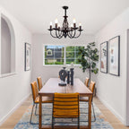Rustic Pendant Chandelier French Country Vintage 6 Lights