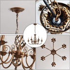 Rustic Pendant Chandelier French Country Vintage 6 Lights