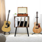Rustic Record Player Stand Storage Cabinet Holder