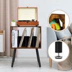 Rustic Record Player Stand Storage Cabinet Holder