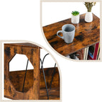 Rustic Record Player Stand Storage Cabinet Holder