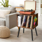 Rustic Record Player Stand Storage Cabinet Holder