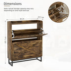 Rustic Shoe Cabinet 80CM Width for Hallway Shoes