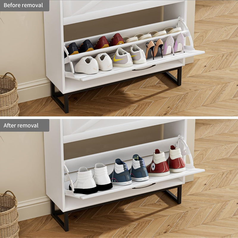 Rustic Shoe Cabinet 80CM Width for Hallway Shoes