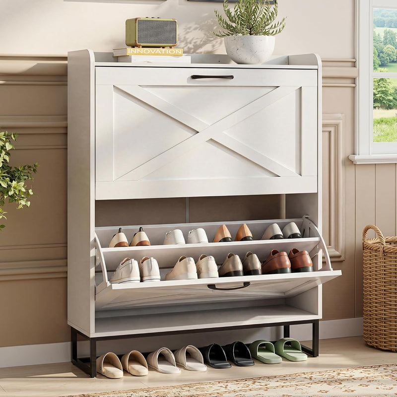 Rustic Shoe Cabinet 80CM Width for Hallway Shoes