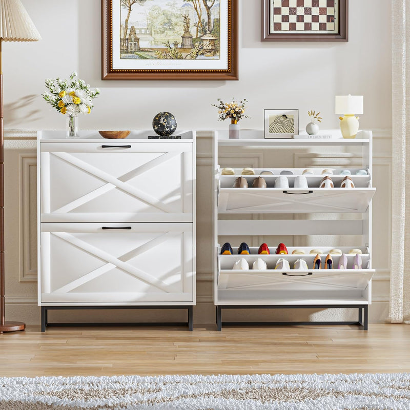 Rustic Shoe Cabinet 80CM Width for Hallway Shoes
