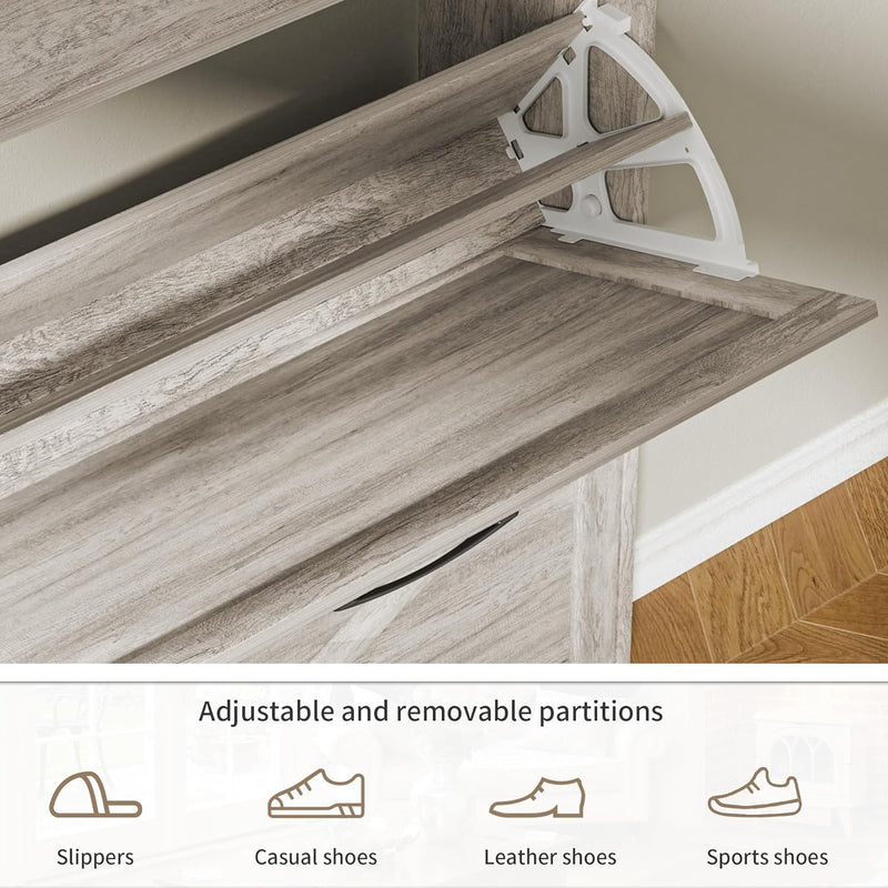 Rustic Shoe Cabinet 80CM Width for Hallway Shoes