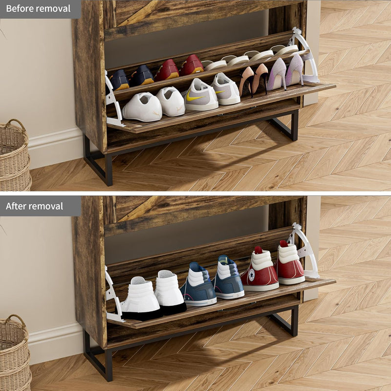 Rustic Shoe Cabinet 80CM Width for Hallway Shoes
