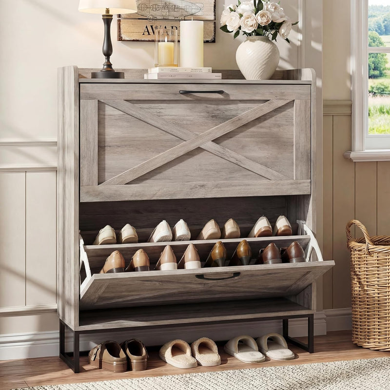 Rustic Shoe Cabinet 80CM Width for Hallway Shoes