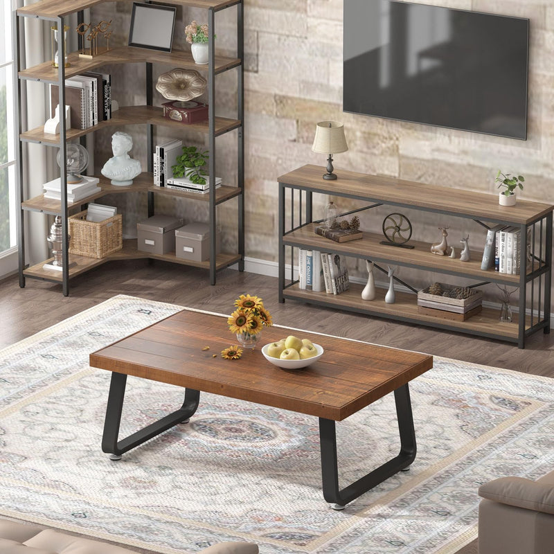 Rustic Wood Coffee Table Real Living Room
