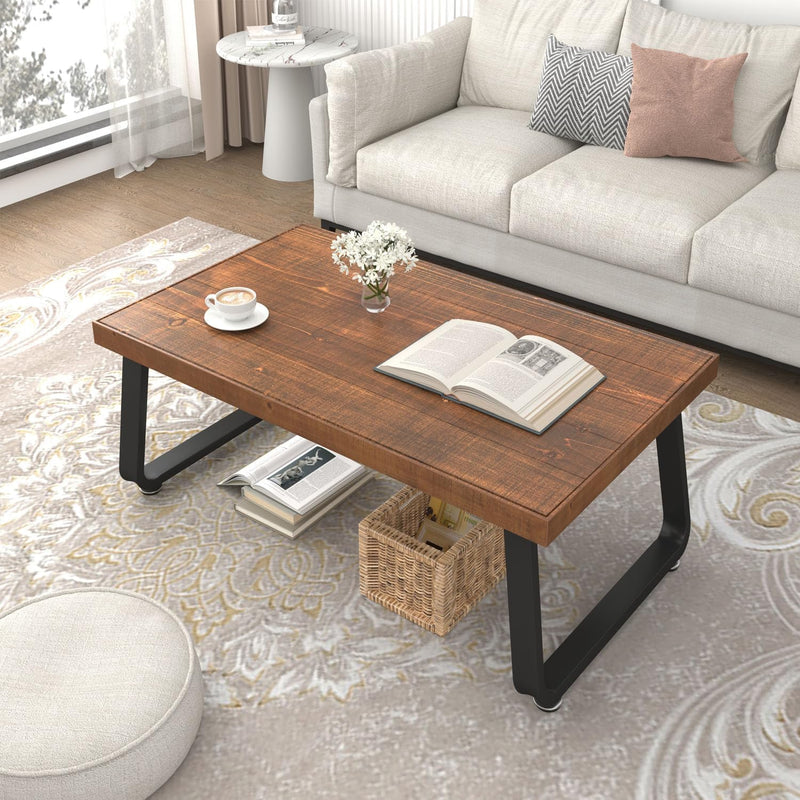 Rustic Wood Coffee Table Real Living Room