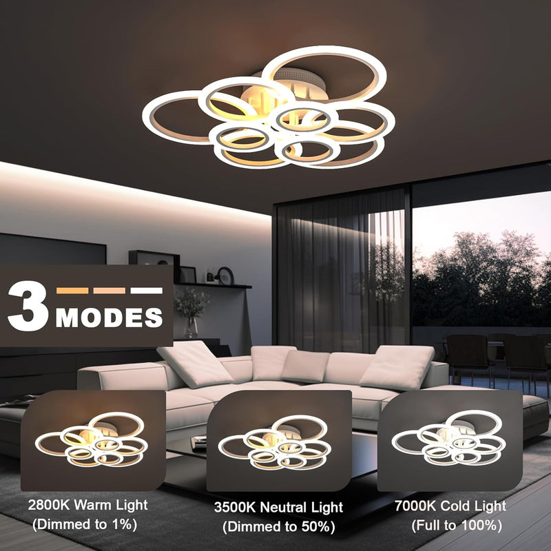 72W 6400lm LED Ceiling Light 80CM 6 Ring