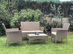 S0009-Br 4 Pieces Garden Furniture Set 1 Table