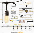 S14 Festoon Lights Outdoor 38m Waterproof Connectable String