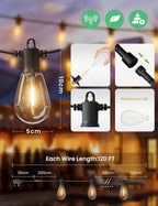 S14 Outdoor String Lights Mains Powered 100FT Garden