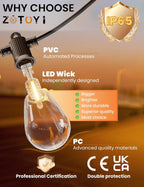 S14 Outdoor String Lights Mains Powered 100FT Garden