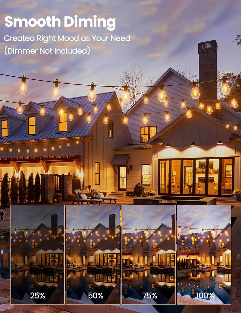 S14 Outdoor String Lights Mains Powered 100FT Garden