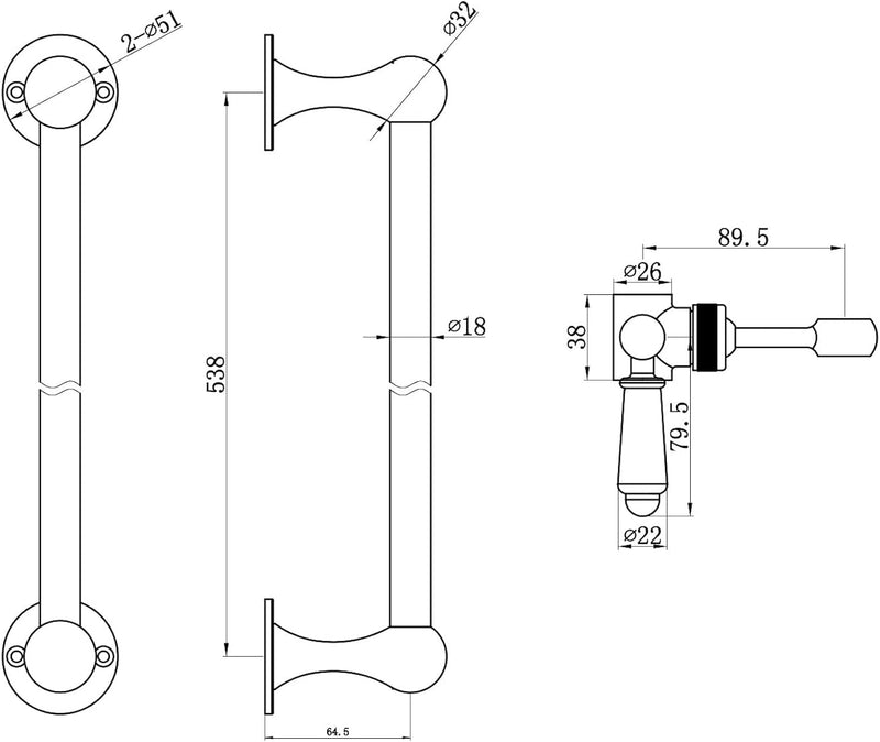 S27 Shower Slide Rail Riser Brass Head Holder