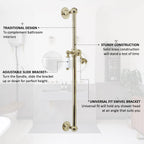 S27 Shower Slide Rail Riser Brass Head Holder