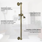 S27 Shower Slide Rail Riser Brass Head Holder
