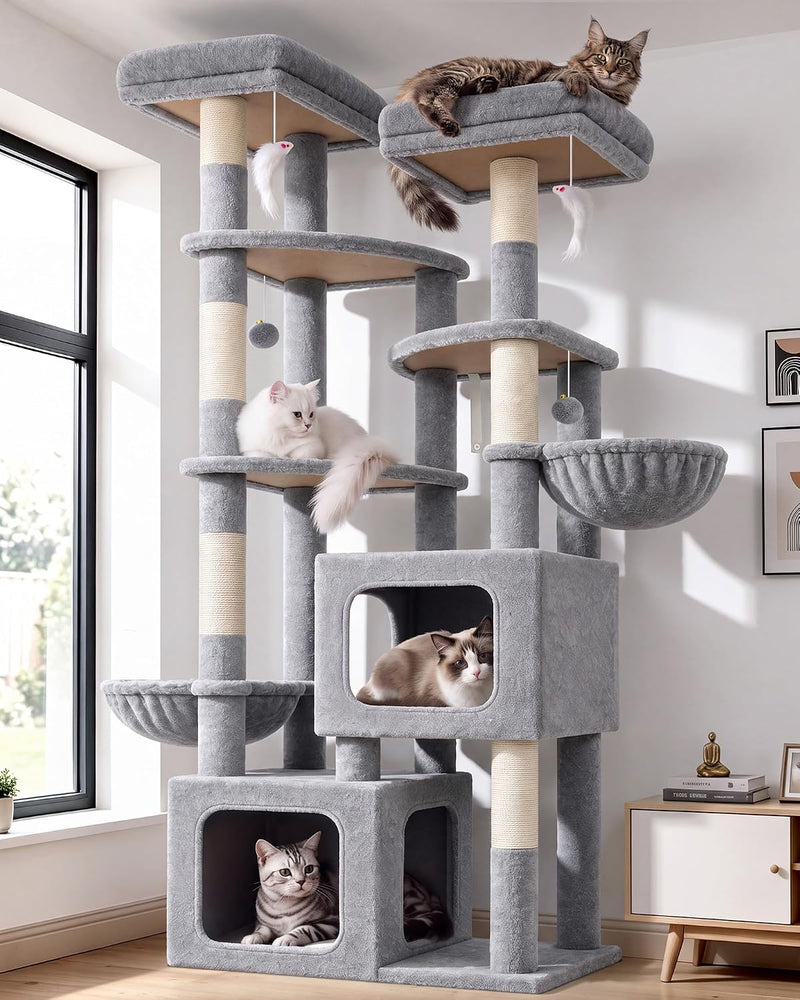 S74e Cat Tree Tower 2 Caves 45x40CM