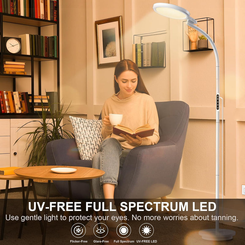 Sad Light Therapy Floor Lamp Lux UV-Free Daylight