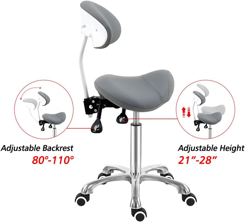 Saddle Stool Massage Rolling Work Chair for Beauty