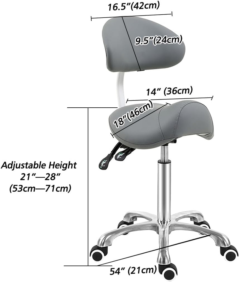 Saddle Stool Massage Rolling Work Chair for Beauty