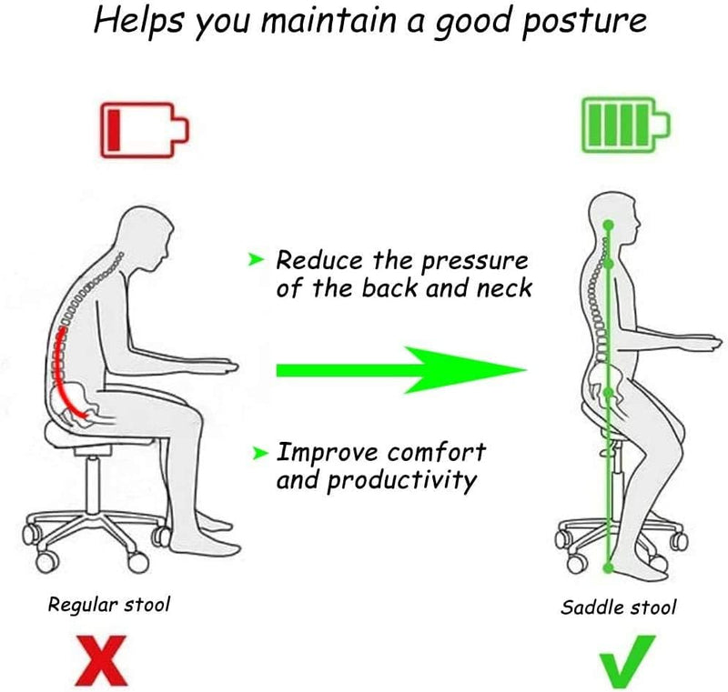 Saddle Stool Massage Rolling Work Chair for Beauty