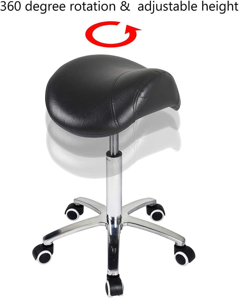 Saddle Stool Massage Rolling Work Chair for Beauty