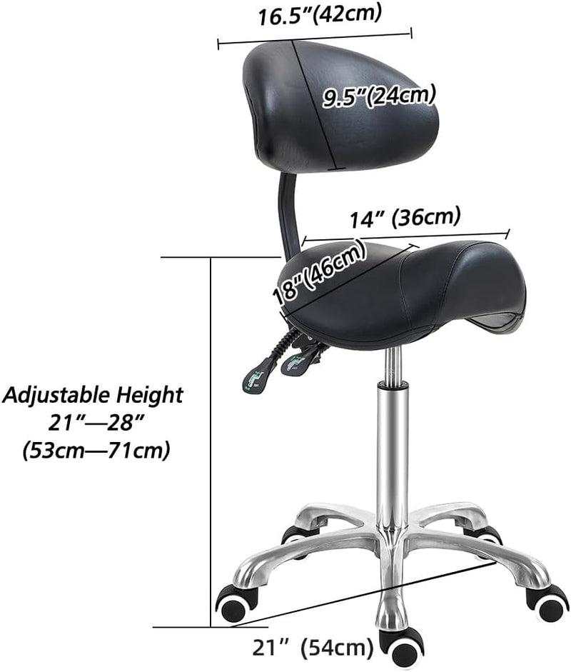 Saddle Stool Massage Rolling Work Chair for Beauty