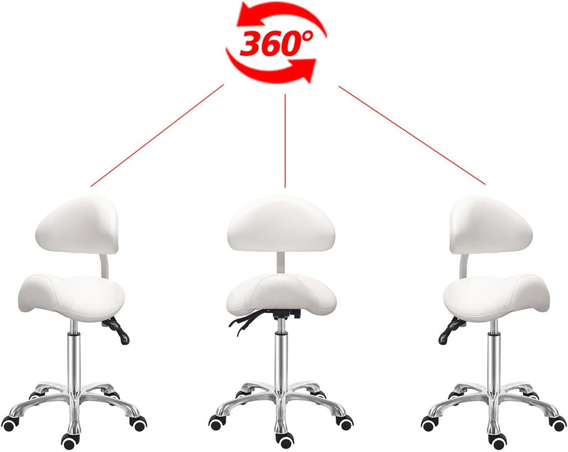 Saddle Stool Massage Rolling Work Chair for Beauty