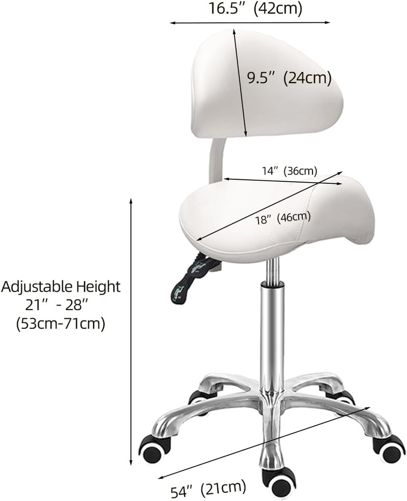 Saddle Stool Massage Rolling Work Chair for Beauty