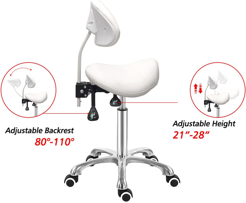 Saddle Stool Massage Rolling Work Chair for Beauty