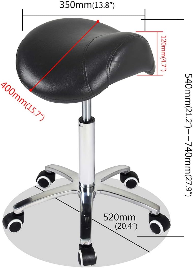 Saddle Stool Massage Rolling Work Chair for Beauty