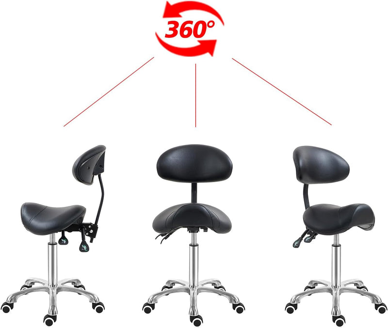 Saddle Stool Massage Rolling Work Chair for Beauty