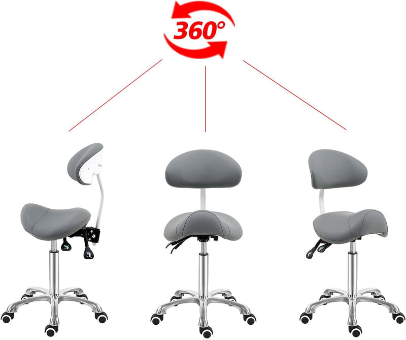 Saddle Stool Massage Rolling Work Chair for Beauty