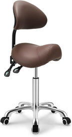 Saddle Stool with Wheels Height Adjustable Anti-Fatigue