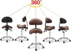 Saddle Stool with Wheels Height Adjustable Anti-Fatigue