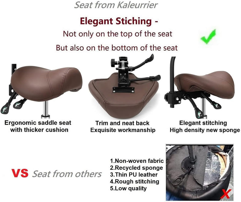 Saddle Stool with Wheels Height Adjustable Anti-Fatigue